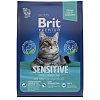 Brit Premium сухой корм для взрослых кошек с янгненком и индейкой с чувств. пищ. 0,4 кг