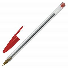 Ручка шариковая STAFF "Basic Budget BP-04", КРАСНАЯ, линия письма 0,5 мм, с штрихкодом, 143870 фото