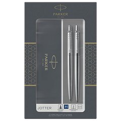 Набор PARKER "Jotter Stainless Steel CT": шариковая ручка синяя и механический карандаш, 2093256 фото