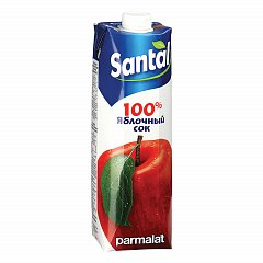 Сок SANTAL (Сантал), яблочный, 1 л, для детского питания, тетра-пак, 547716 фото