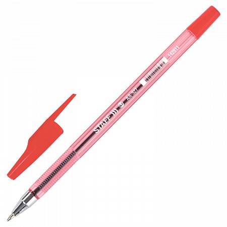 Ручка шариковая STAFF AA-927, КРАСНАЯ, корпус тонированный, хромированные детали, 0,7 мм, линия 0,35 мм, 142811 фото