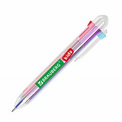 Ручка многоцветная шариковая автоматическая 8 ЦВЕТОВ, стандартный узел 0,7 мм, в дисплее, BRAUBERG KIDS, 143937 фото