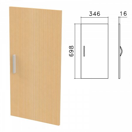 Дверь ЛДСП низкая "Канц", 346х16х698 мм, цвет бук невский, ДК32.10 фото