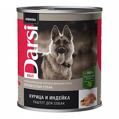 Консервы (паштет) д/взрослых собак "Курица и Индейка", 410г фото