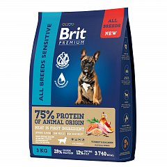 Brit Premium Dog Sensitive с лососем и индейкой для взрослых собак всех пород с чувствительным пищеварением фото