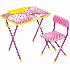 Комплект детской мебели розовый ПРИНЦЕССА: стол + стул, пенал, BRAUBERG NIKA KIDS, 532635 фото