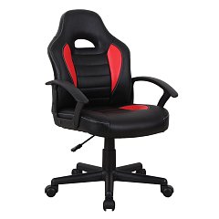Кресло компьютерное BRABIX "Spark GM-201", экокожа, черное/красное, 532503 фото