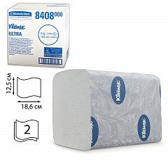 Бумага туалетная KIMBERLY-CLARK Kleenex, комплект 36 шт., Ultra, листовая, 200 л., 18,6х12,5 см, 2-слойная, диспенсер 601545, 8408 фото