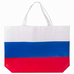 Сумка "Флаг России" триколор, 40х29 см, нетканое полотно, BRAUBERG, 605519, RU39 фото