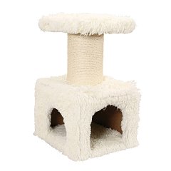 Домик с когтеточкой для кошки YETI Master, 50*40*83 см, белый фото