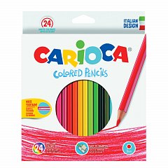 Карандаши цветные CARIOCA, 24 цвета, шестигранные, заточенные, европодвес, 40381 фото