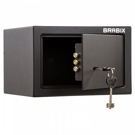 Сейф мебельный BRABIX "SF-170KL", 170х260х230 мм, ключевой замок, черный, 291142, S103BR210514 фото