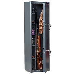 Сейф оружейный AIKO "Филин 33", 1400х430х300 мм, 71 кг, на 3 ствола, 2 ключевых замка фото