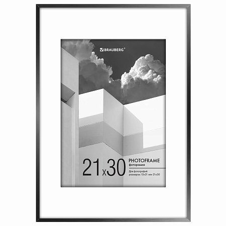 Рамка "Minimal Art" 21х30 см, багет 5 мм, акриловый экран, черная, BRAUBERG ULTRA, ко, 391280 фото