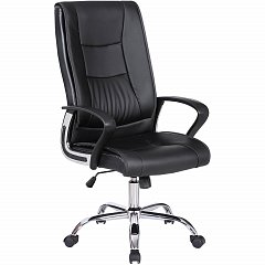 Кресло офисное BRABIX "Forward EX-570", хром, экокожа, черное, 531837 фото