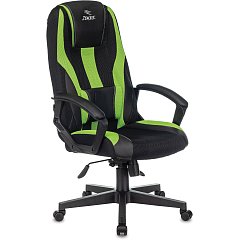 Кресло компьютерное ZOMBIE-9/BL+SD, подушка, экокожа/ткань, черное/зеленое, 1583709 фото
