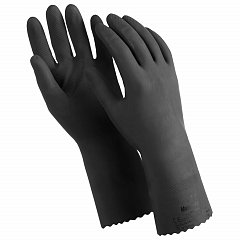 Перчатки латексные MANIPULA "КЩС-1", двухслойные, размер 8 (M), черные, L-U-03/CG-942 фото