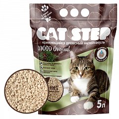Наполнитель комкующийся растительный CAT STEP Wood Original, 5 л, Cat Step фото