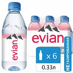 Вода негазированная минеральная EVIAN (Эвиан), 0,33 л, пластиковая бутылка, 13860 фото