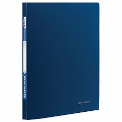 Папка с металлическим скоросшивателем BRAUBERG стандарт, синяя, до 100 листов, 0,6 мм, 221633 фото