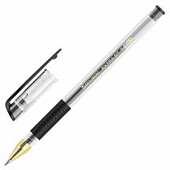 Ручка гелевая с грипом BRAUBERG "EXTRA GT GLD", ЧЕРНАЯ, стандартный узел 0,5 мм, линия 0,35 мм, 143919 фото