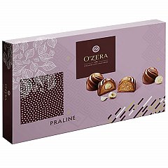 Конфеты шоколадные O'ZERA "Praline" с дробленым и цельным фундуком, 190 г, картон. ко, УК733 фото