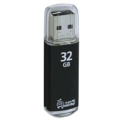 Флеш-диск 32 GB, SMARTBUY V-Cut, USB 2.0, металлический корпус, черный, SB32GBVC-K фото