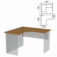 Стол компактный ЧАСТЬ 1 "Арго", 1200х1200х760 мм, левый, орех, А-203.60 фото