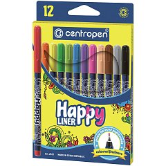 Ручки капиллярные (линеры) 12 ЦВЕТОВ CENTROPEN "Happy Liner", линия письма 0,3 мм, 2521/12, 2 2521 1202 фото