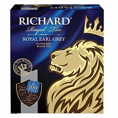 Чай RICHARD "Royal Earl Grey", черный с бергамотом, 100 пакетиков по 2 г, 610250 фото
