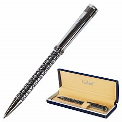 Ручка подарочная шариковая GALANT "Locarno", корпус серебристый с черным, хромированные детали, пишущий узел 0,7 мм, синяя, 141667 фото