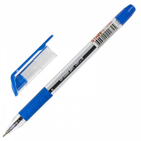 Ручка шариковая масляная с грипом STAFF "OBP-279", СИНЯЯ, игольчатый узел 0,7 мм, линия письма 0,35 мм, 142988 фото
