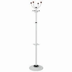 Вешалка-стойка "Квартет-З", 1,79 м, основание 40 см, 4 крючка + место для зонтов, металл, белая фото