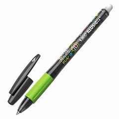 Ручка стираемая гелевая с грипом BIC "Gelocity Illusion", ЧЕРНАЯ, корпус черный, линия 0,3 мм, 516523 фото