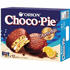 Печенье ORION "Choco Pie Chocochip" c апельсином и кусочками шоколада, 360 г (12 штук х 30 г), О0000013006 фото