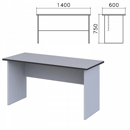 Стол письменный "Монолит", 1400х600х750 мм, цвет серый, СМ22.11 фото