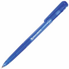 Ручка шариковая автоматическая BRAUBERG "Dialog", СИНЯЯ, корпус тонированный синий, узел 0,7 мм, линия письма 0,35 мм, 141509 фото