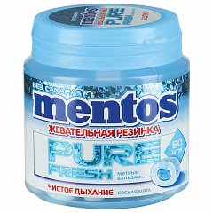 Жевательная резинка MENTOS Pure Fresh (Ментос) "Свежая мята", 100 г, банка, 20798 фото