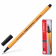 Ручка капиллярная (линер) STABILO "Point", ЧЕРНАЯ, корпус оранжевый, линия письма 0,4 мм, 88/46 фото