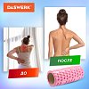 Ролик массажный для йоги и фитнеса, 33х14 см, EVA, розовый, с выступами, DASWERK, 680022