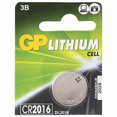 Батарейка GP Lithium, CR2016, литиевая, 1 шт., в блистере (отрывной блок), CR2016-7C5, CR2016-7CR5 фото