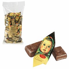 Конфеты шоколадные КРАСНЫЙ ОКТЯБРЬ "Аленка", вафельные, молочно-ореховые, 1000 г, пакет, КО11384 фото