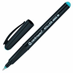 Ручка-роллер CENTROPEN, ЗЕЛЕНАЯ, трехгранная, корпус черный, узел 0,7 мм, линия письма 0,6 мм, 4665/1З фото