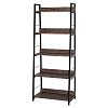 Стеллаж на металлокаркасе BRABIX "LOFT SH-003", 600х350х1500 мм, 5 полок, цвет морёный дуб, 641234