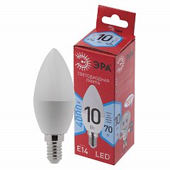 Лампа светодиодная ЭРА, 10(70)Вт, цоколь Е14, свеча, нейтральный белый, 25000 ч, LED B35-10W-4000-E14, Б0049642 фото