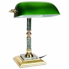 Светильник настольный из мрамора GALANT, основание - зеленый мрамор с золотистой отделкой, 231197 фото