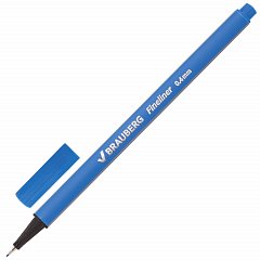 Ручка капиллярная (линер) BRAUBERG "Aero", ГОЛУБАЯ, трехгранная, металлический наконечник, линия письма 0,4 мм, 142259 фото