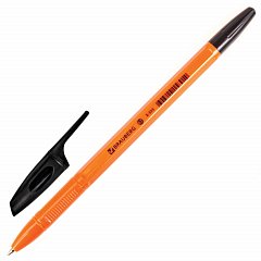 Ручка шариковая BRAUBERG "X-333 Orange", ЧЕРНАЯ, корпус оранжевый, узел 0,7 мм, линия письма 0,35 мм, 142410 фото