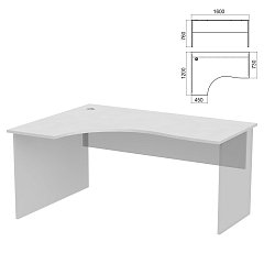 Стол эргономичный ЧАСТЬ 1 "Арго", 1600х1200х760 мм, левый, серый фото