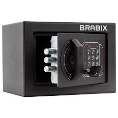 Сейф мебельный BRABIX "SF-140EL", 140х195х140 мм, электронный замок, черный, 291141, S103BR210214 фото